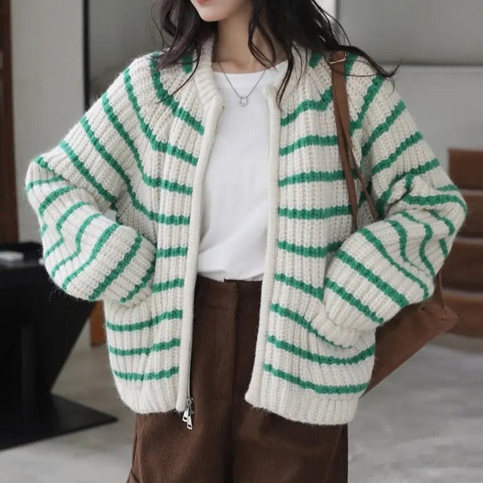 Cardigan rayé tendance