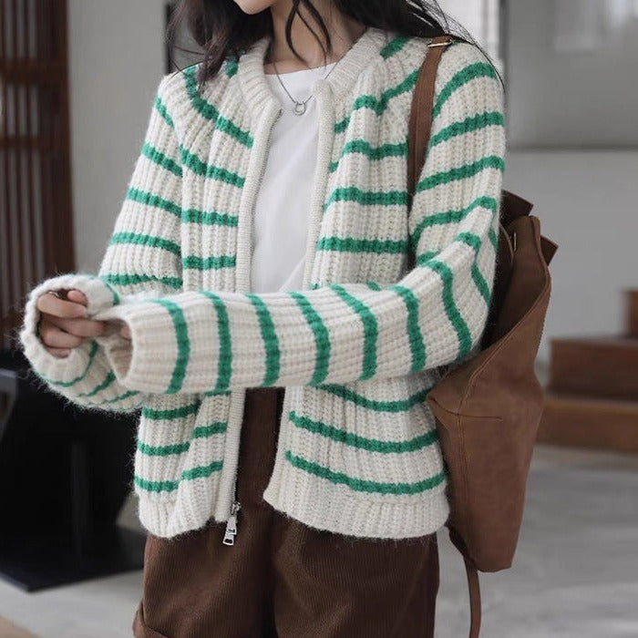 Cardigan rayé tendance