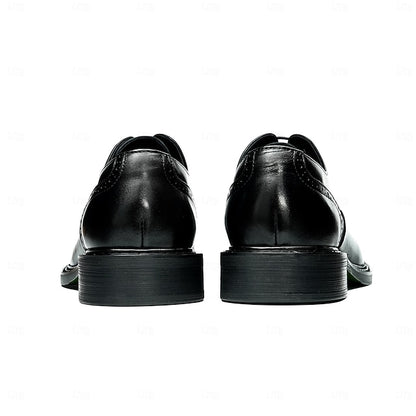 Toe Oxford Genuine Men's First Shoes- Leather Dress Cap