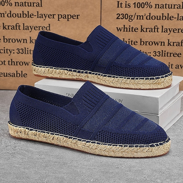 Men's Beige Vacation Espadrilles with Woven Design –