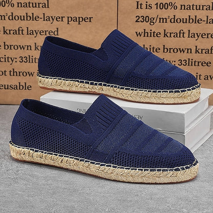 Men's Beige Vacation Espadrilles with Woven Design –