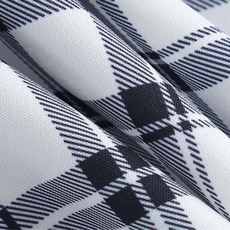 Denim Lattice Print Loose T-Shirt Pants Drawstring