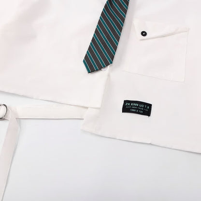 Denim Lattice Print Loose T-Shirt Pants Drawstring