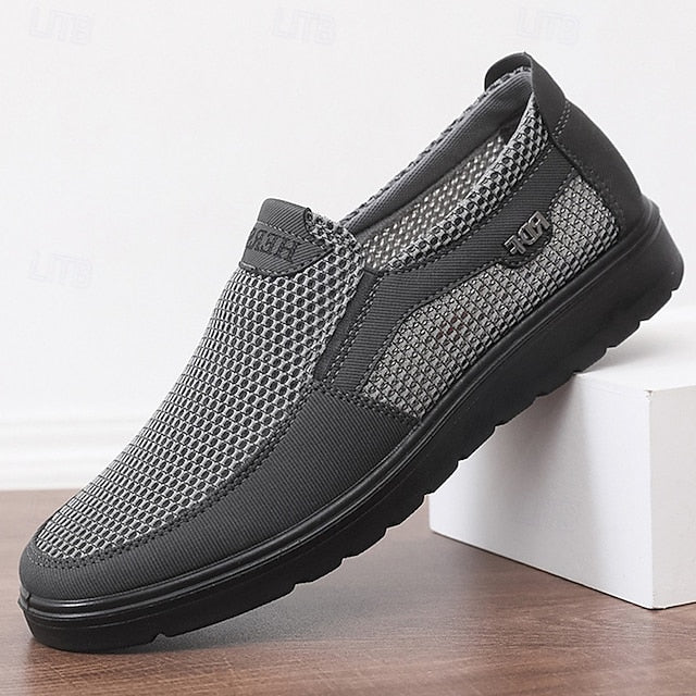 Men's Breathable Slip-On Mesh Sneakers - Lightweight and