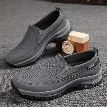 Men's Breathable Mesh Slip-on Sneakers with Rubber Sole -