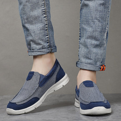 Men's Beige Canvas Slip-On Loafers – Lightweight