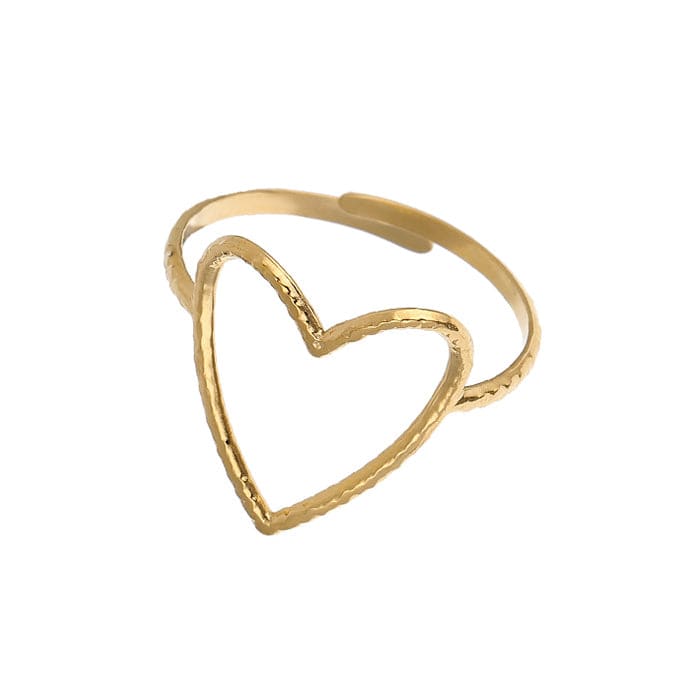 Luxury Gold Heart Ring - Adjustable / Gold - ring