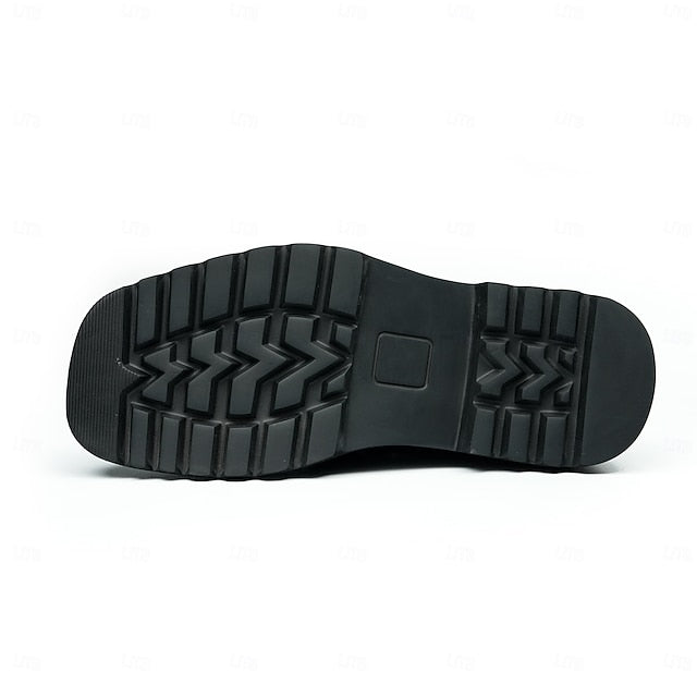 -Classic Cowhide Leather Suede Business Loafers Men's