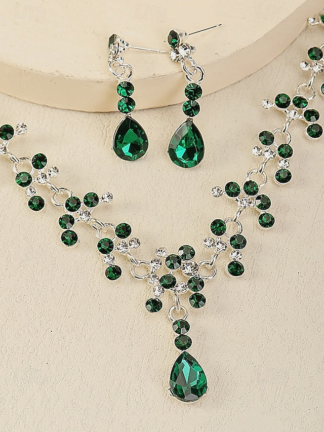 Necklace Set and Tiara Gold-Plated Diamond Crown – Sparkling