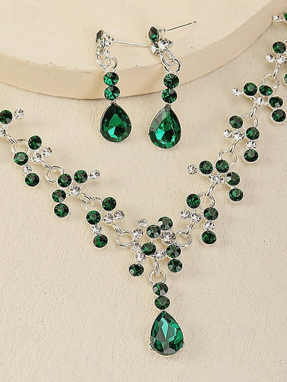 Necklace Set and Tiara Gold-Plated Diamond Crown – Sparkling