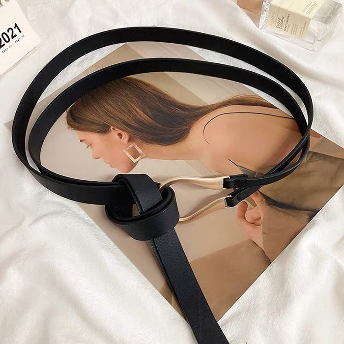 Ceinture élégante en cuir et tissu