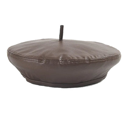 Vintage Leather Beret Hat