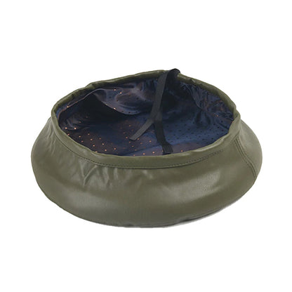 Vintage Leather Beret Hat