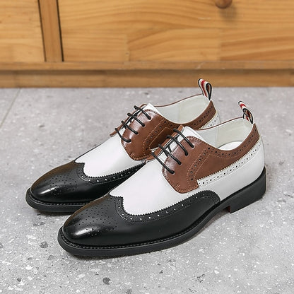 Dress Men's Wingtip White Oxford with Shoes Brown and