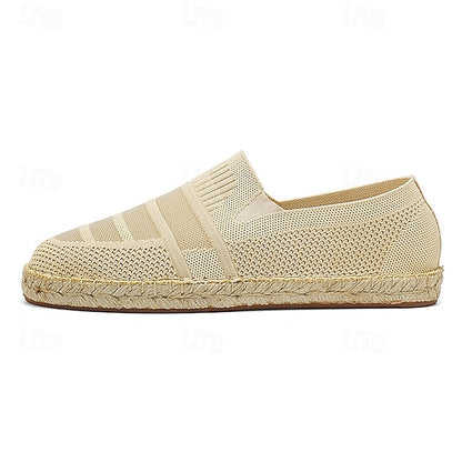 Men's Beige Vacation Espadrilles with Woven Design –