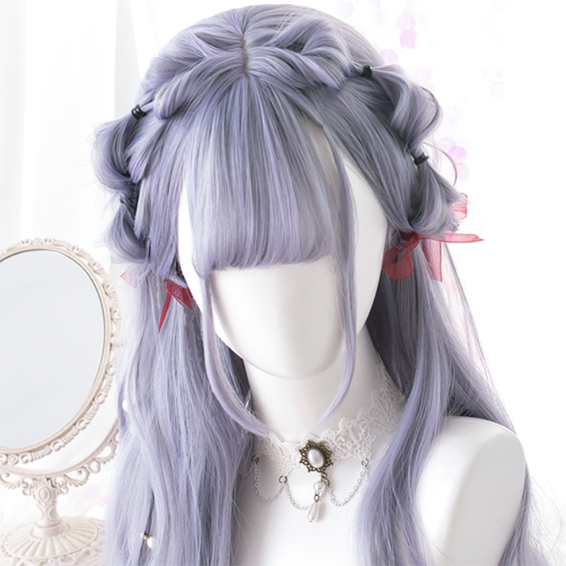 Purple Daily Long Curly Wig