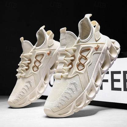 Men's Yellow Performance Sneakers with Flame Design,