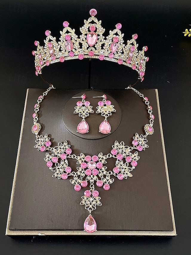 Elegant – Tiara Jewelry and Silver Rhinestone Set Women's