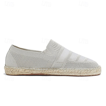 Men's Beige Vacation Espadrilles with Woven Design –