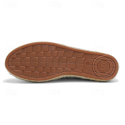 Men's Beige Vacation Espadrilles with Woven Design –