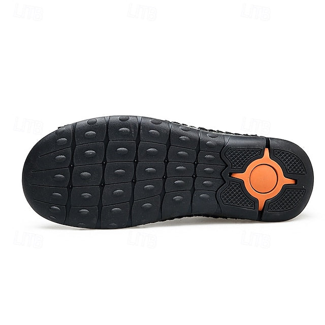 Men's Beige Genuine Faux Leather Moccasins – Handmade