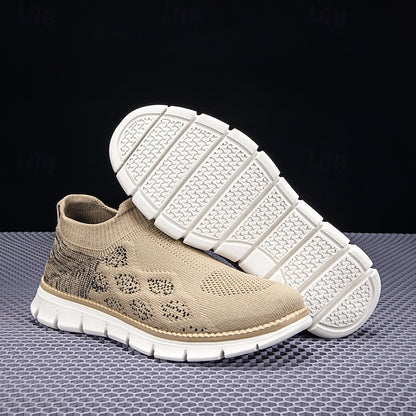 Men's Textured Knit Slip-On Sneakers, Comfort Fit with