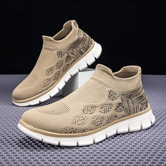 Men's Textured Knit Slip-On Sneakers, Comfort Fit with
