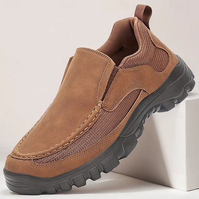 Men's Maroon Perforated Slip-On Sandals with Stylish Design