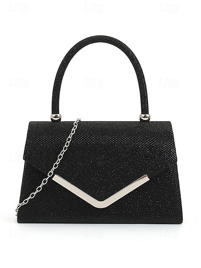 Women's Evening Chain with Glitter Strap Bag – Clutch