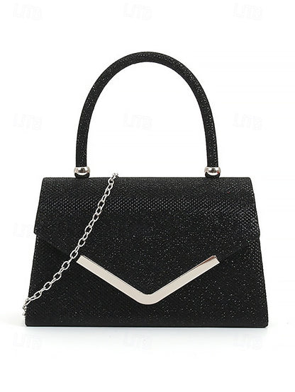 Women's Evening Chain with Glitter Strap Bag – Clutch