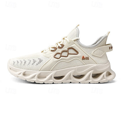 Men's Yellow Performance Sneakers with Flame Design,