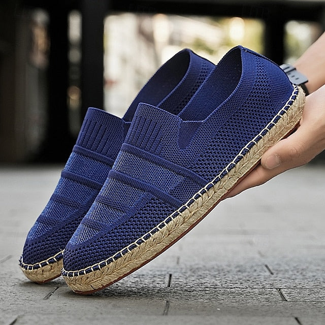 Men's Beige Vacation Espadrilles with Woven Design –