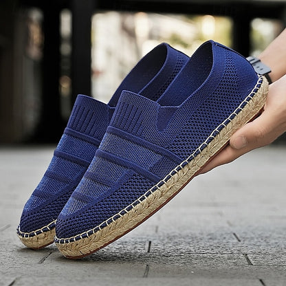 Men's Beige Vacation Espadrilles with Woven Design –