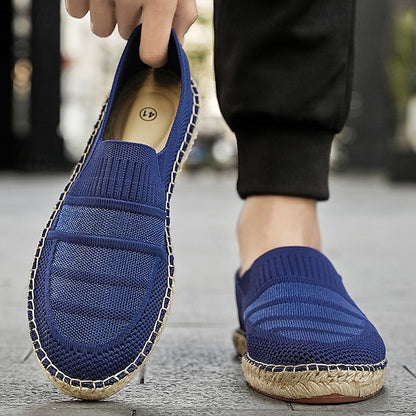 Men's Beige Vacation Espadrilles with Woven Design –