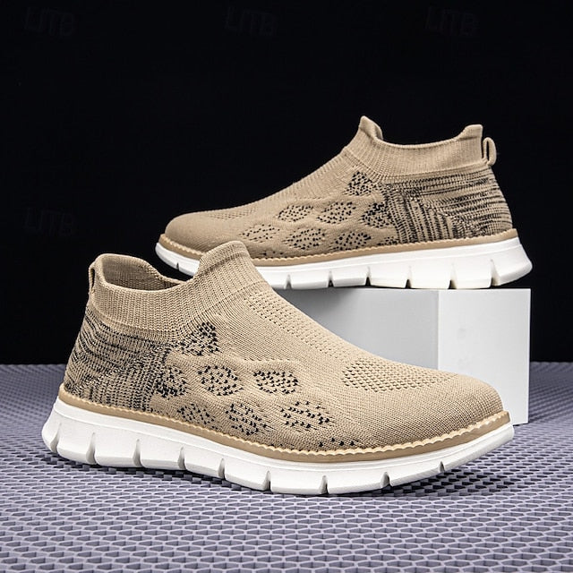 Men's Textured Knit Slip-On Sneakers, Comfort Fit with