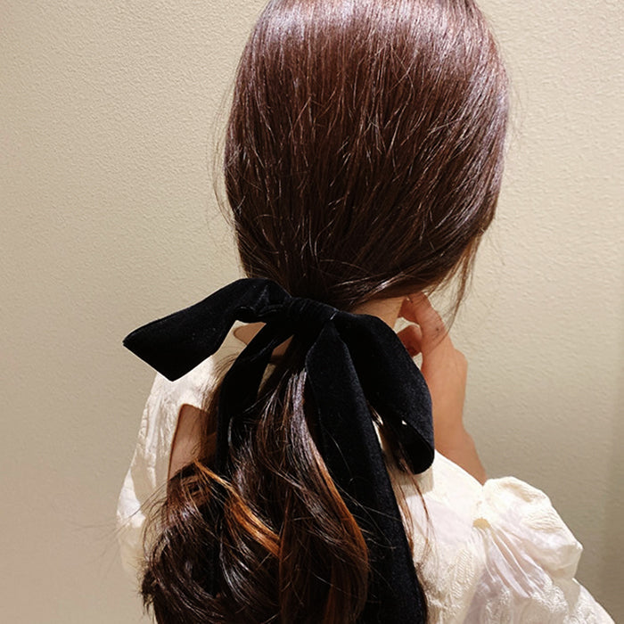 Chic Black Velvet Hair Bow