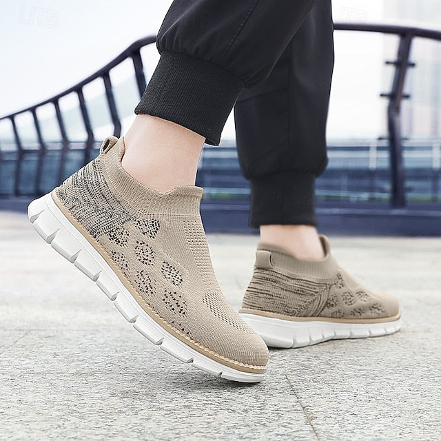 Men's Textured Knit Slip-On Sneakers, Comfort Fit with