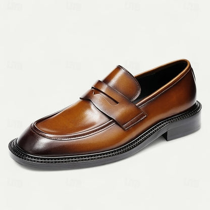 Men's Formal Leather Shoes in Brown and Tan with Wingtip
