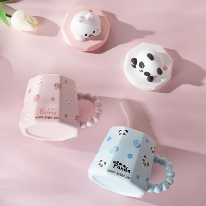 Pastel Animal Mug & Straw Set