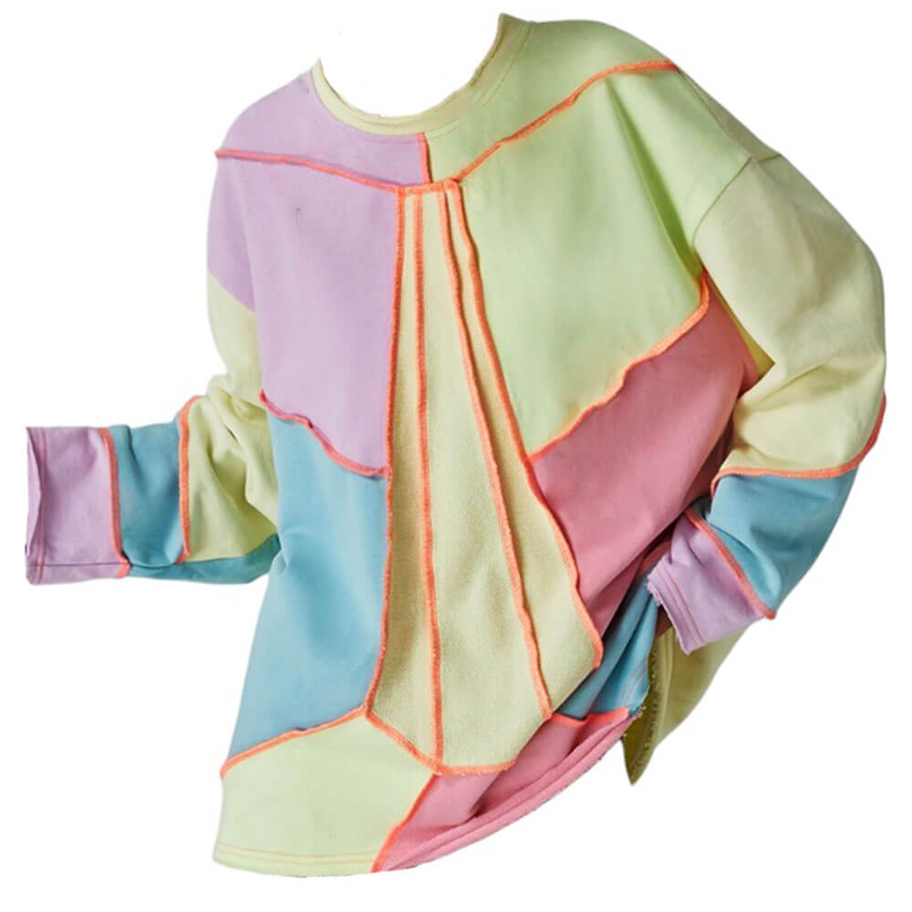 pastel patchwork oversized sweatshirt boogzel clothing