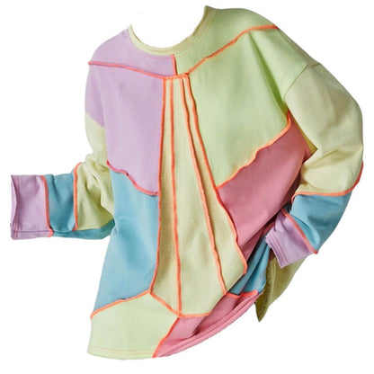 pastel patchwork oversized sweatshirt boogzel clothing