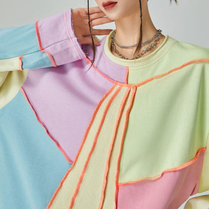 pastel patchwork oversized sweatshirt boogzel clothing
