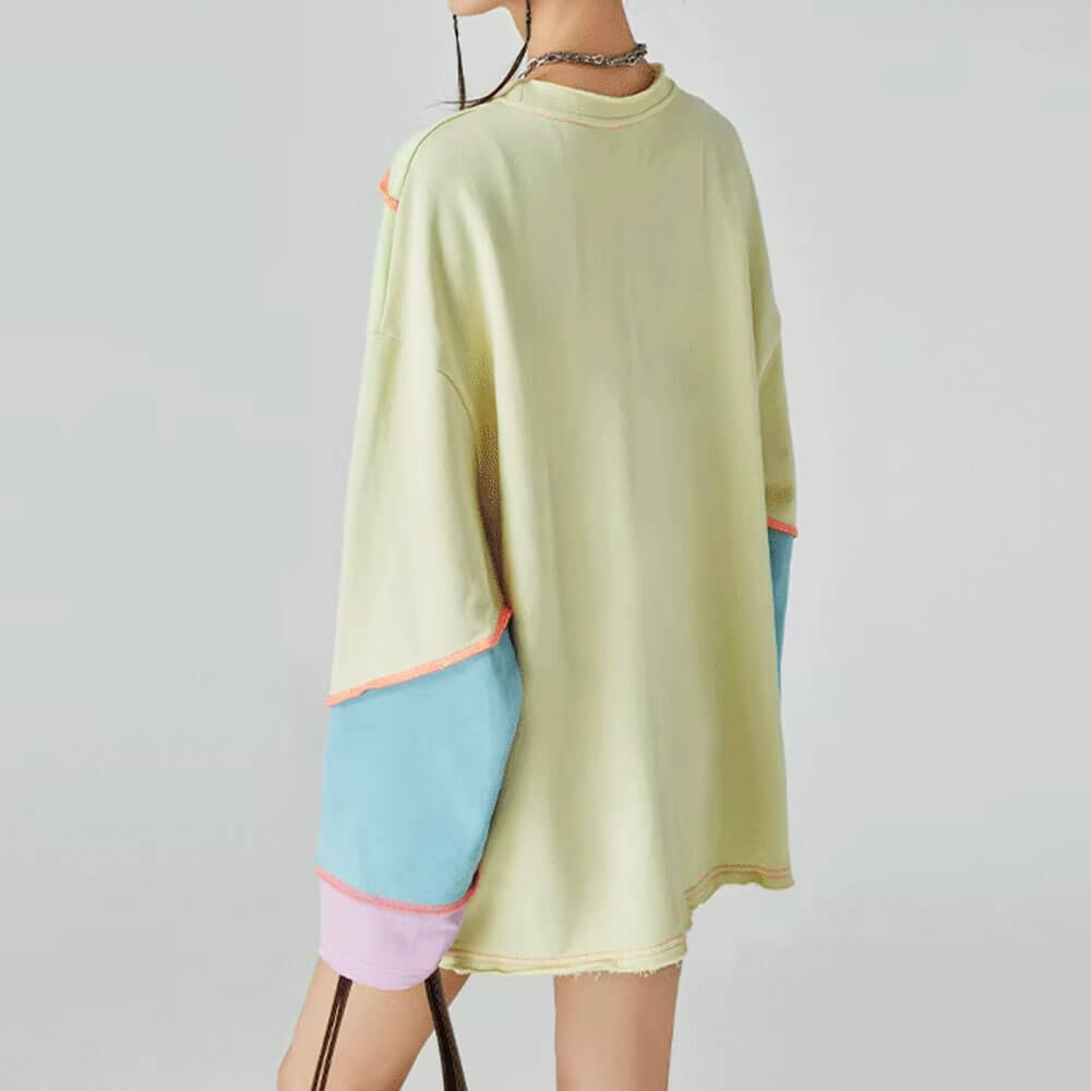 pastel patchwork oversized sweatshirt boogzel clothing