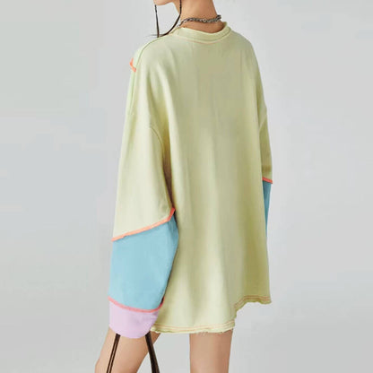 pastel patchwork oversized sweatshirt boogzel clothing