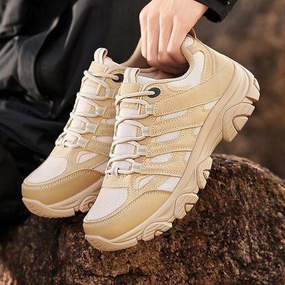 Men's Beige Outdoor Hiking Sneakers - Lightweight