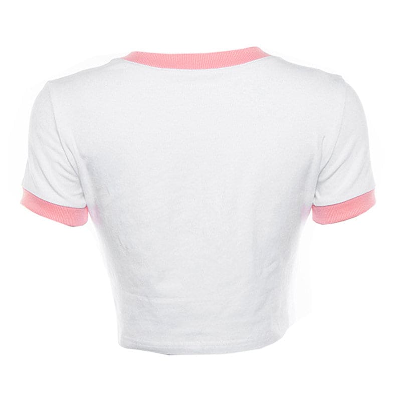 Pink Angel Crop Tee - Tops