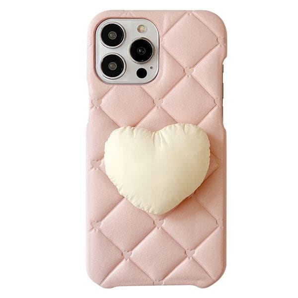 Pink Heart Puffer Phone Case - iPhone 11 / Pink - IPhone