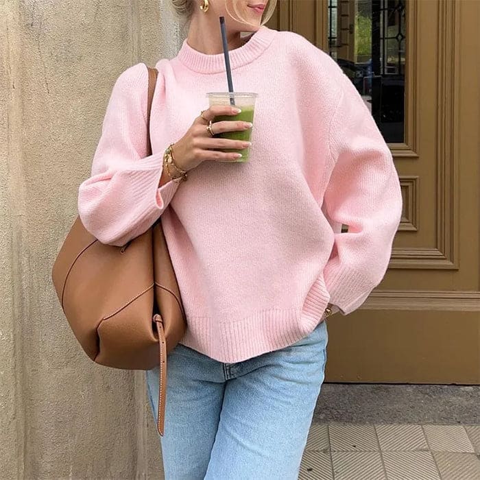 Pink Oversized Sweater - Sweaters