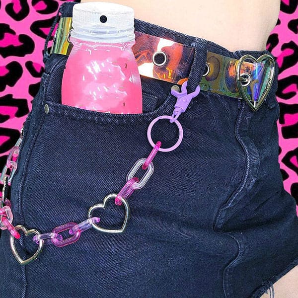 Pink Pastel Pant Chain - Standart / Pink/lavender - Belts