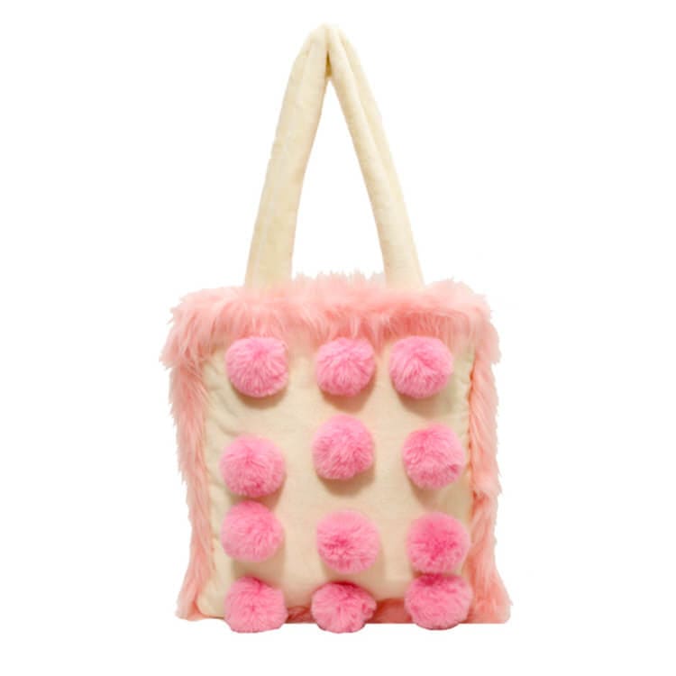 Pink Plush Ball Bag - Standart / Pink - Bags